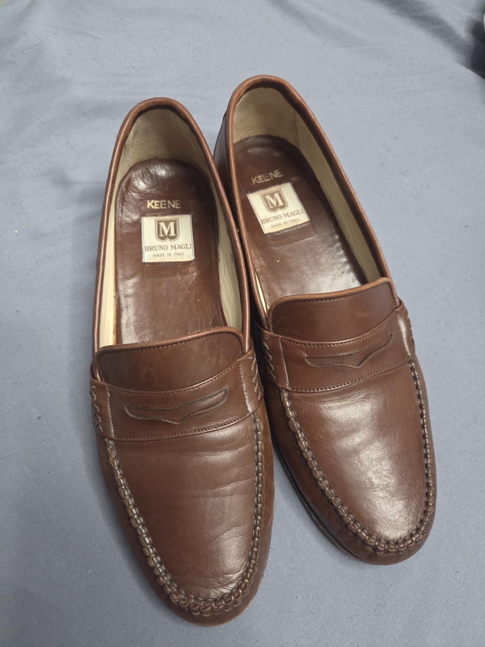 Bruno Magli Men's Brown Leather Penny Loafers